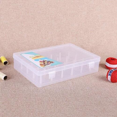 Portable Plastic Bobbins Storage Box Embroidery Sewing Craft Thread Spools Container Empty Case Holder