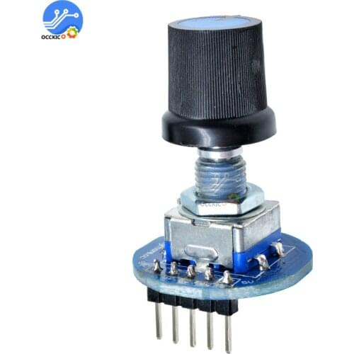 Rotary Encoder Potentiometer 5V Round Digital Audio Rotating Control Switch Module with Knob Cap