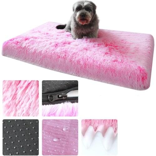 Pet Rectangular Plush Dog Cat Bed Deep Sleep Sofa Winter Warm Sleeping Dogs Puppy Nest