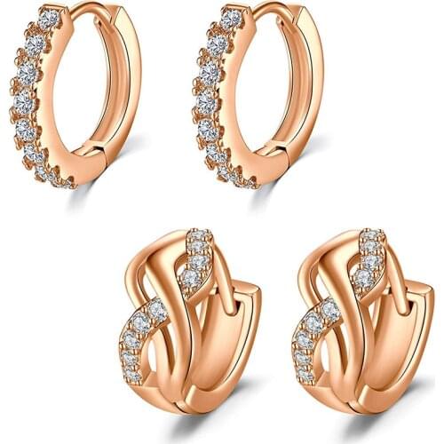 Hoop Earrings for Women Girls 18G Stainless Steel Cartilage Earring Huggie Hoop Earrings Cubic Zirconia and Twist Design