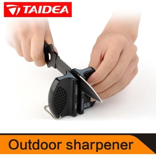 TAIDEA Outdoor Knife Sharpener fishing sharpener Professional Mini Knife Sharpener Carbide Knife Sharpening System Production