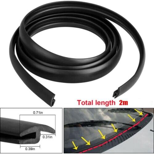 2m Seal Strip Trim For Car Front Windshield Sunroof Weatherstrip Rubber Black Plastic Plate Sealing Strip