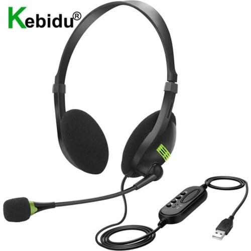 USB Headset With Microphone for PC Multi-Key Control 3.5mm Call Center Wired Headphones HD Microphone For PC /Laptop/Computer