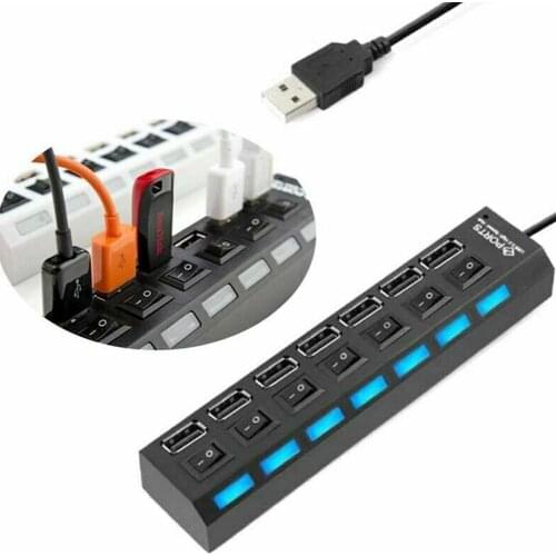 USB HUB USB Splitter Multi USB 2.0 USB Adapter Hab 7 Multiport X1M5 Accessories Power PC For Computer Port E5O8