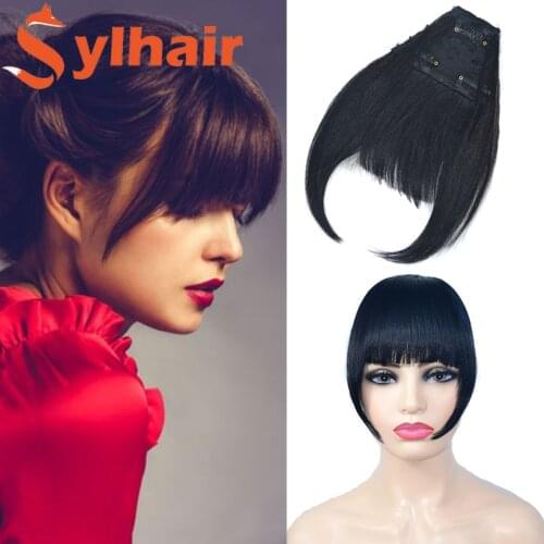 YAKI Fringe Clip In Hair Bangs Hairpiece Clip In Hair Extensions Heat Resistant Synthetic Fake Bangs Hair Piece Hair Accessories