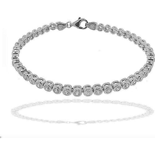 Silver Zircon Watercourse Womens Bracelet