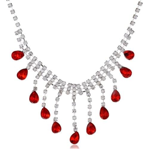 HOCOLE Bridal Rhinestone Statement Necklace for Women Water Drop Crystal Necklaces & Pendants Colar Summer Style Jewelry Gift