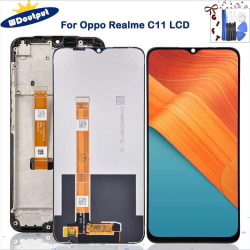 6.5" Original new For Oppo Realme C11 RMX2185 LCD screen display touch panel digitizer display Assembly+Frame