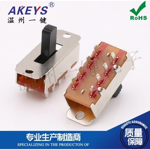 10 pcs SS-23I01G10 (2p3t)-G10 8-Leg 3-Speed Vertical Toggle Switch with Mounting Ear High Current Sliding Switch