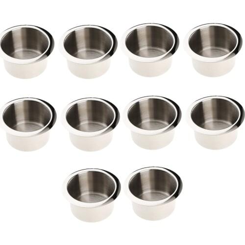10 Pieces Stainless Steel Cup Drink Holder for Marine, Boat, RV, Camper, Trailer, Motorhome - Inner Diameter: 84mm/ 3.31inch