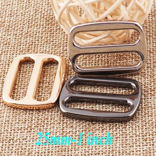 10 pcs Slide Buckles 1" Metal Purse Silver/Gunmetal/Pale Gold Strap Fasteners Belt Adjuster Bag Luggage Straps 25mm Buckle