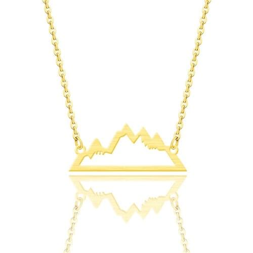 Wholesale 10pcs Gold Silver Color Mountain Pendants Necklaces Womens Vintage Jewelry Stainless Steel Free Nickel