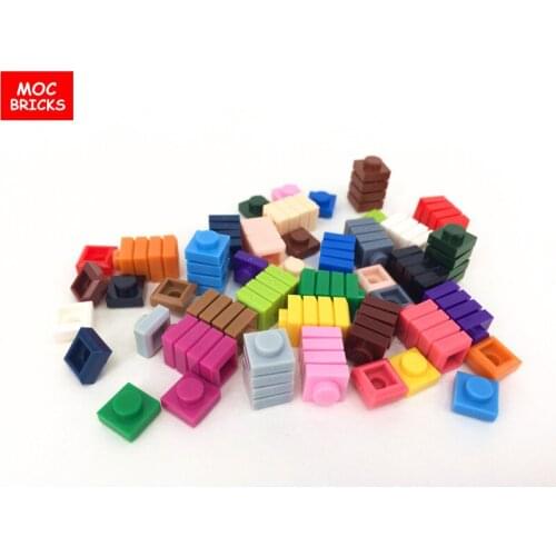100pcs/lot MOC Bricks DIY Pixel Plate 1X1 Compatible with 3024 Action figure Educational Building Blocks children Christmas gift