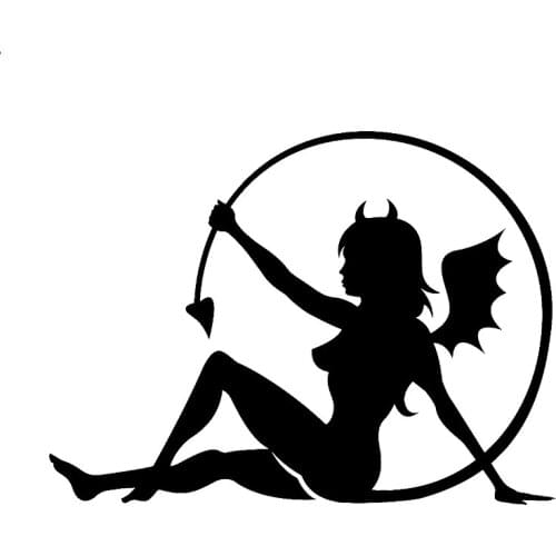 18cmx13cm Fashion Sexy Angel Devil Girl Naughty Auto Sticker Pvc Funny Heat-resistant and Waterproof Car Shape Removable Decal