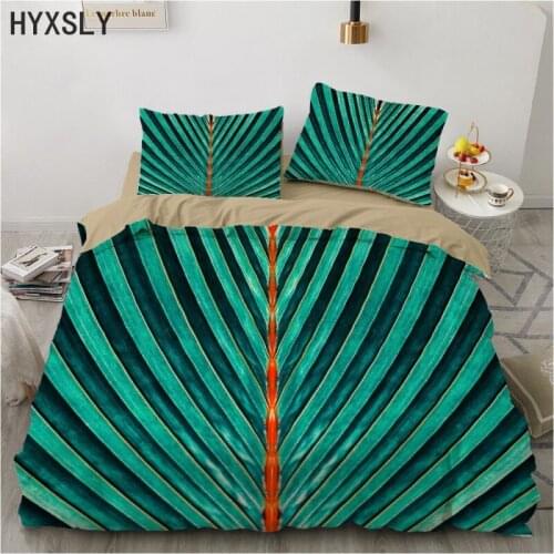 3D Effect Duvet Cover Set with Pillow Case Green Tropical Plants Leaves Printed Bedding Sets Twin Full Queen King Size Comforter