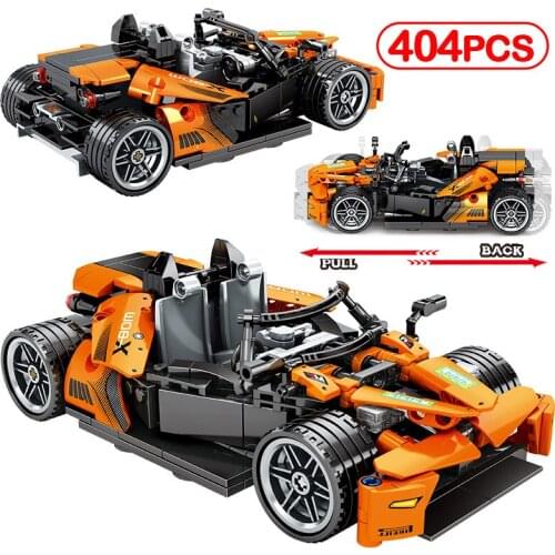 404pcs City Technical Speed Pull Back Racing Car Building Blocks Sports Supercar Vehicle Bricks Toys For Boys Gifts