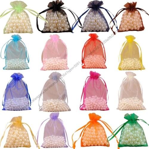 50pcs 19 Colors Jewelry Bag 25*35 30*40 35*50cm Wedding gift Organza bag Jewelry Packaging Display & Jewelry Pouches 2020 5Z