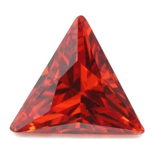 50PCS 3x3~15x15mm Triangle Shape Loose CZ Stone Orange AAAAA Cubic zirconia Synthetic stone For Jewelry DIY Gems Stone