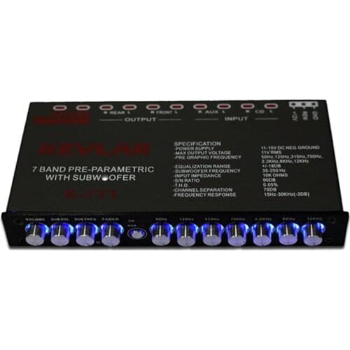 Nvarcher 7 Segment Equalizer Car Audio EQ Tuning Crossover Amplifier DC 12V