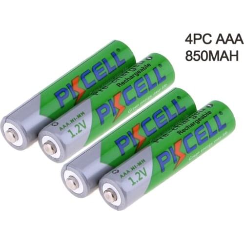 PKCELL NIMH AAA rechargeable battery 4pcs 850mAh and 1pc box or nimh charger charge for aa or aaa Low Self Dischargeable battery