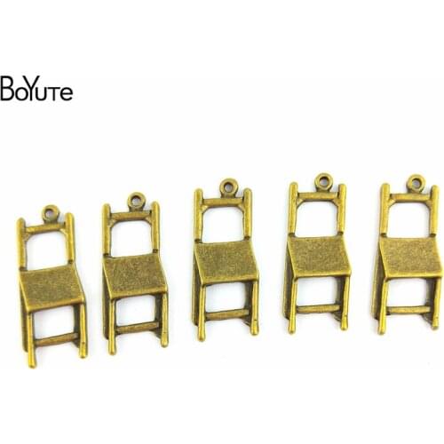 BoYuTe (50 Pieces/Lot) 28*11.5MM Wholesale Antique Bronze Plated Zinc Alloy Chair Pendant Charms for Jewelry Making Diy Necklace