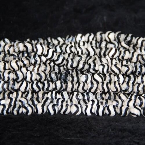 10mm Black Mystical Necklace Spherical Beads 15.5" Tibetan Ball Finding Dzi Beads Loose Gems Stone Beads Tibetan Gate Beads