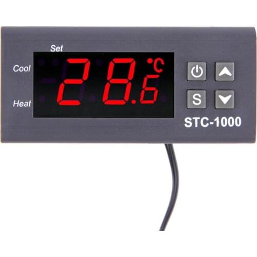 STC-1000 110V 220V 12V 24V 10A Two Relay Output LED Digital Temperature Controller Thermostat Incubator with 1M Sensor Heater