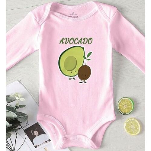 Avocado Printing Newborn Baby Girl Clothes Romper for Babies Toddler Girls Winter Clothes Cotton children Jumpsuit Autumn