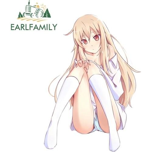 EARLFAMILY 13cm x 9.1cm for Mashiro Shiina Car Stickers Waterproof Scratch-Proof Decals Simple Windows Trunk Decor Car Goods