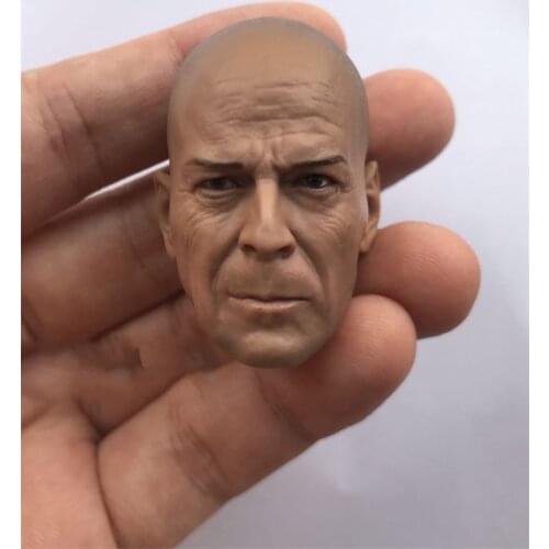 In Stock For Sale 1/6th Detective Die Hard Bruce Willis Normal Version Male Head Sculpture For Usual 12inch Doll Action Figure