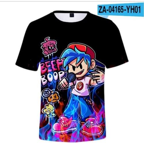 Friday night funkin cosplay Lemon Demon 3D Print Summer Preppy Style Men/Womens Street Clothes T-shirt HIP HOP kids T-shirt