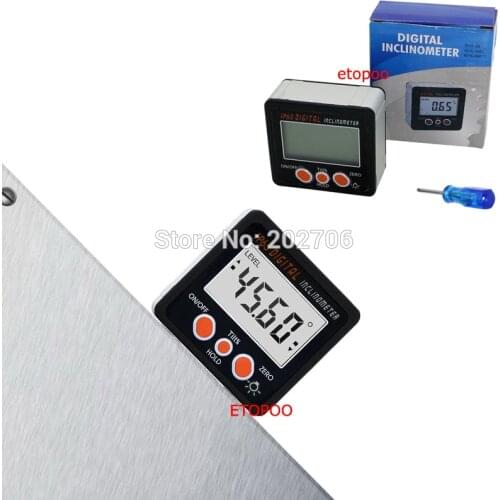 IP65 Water proof Protractor With Back light inclinometer Angle Bevel Box Electronic Protractor Magnetic Base