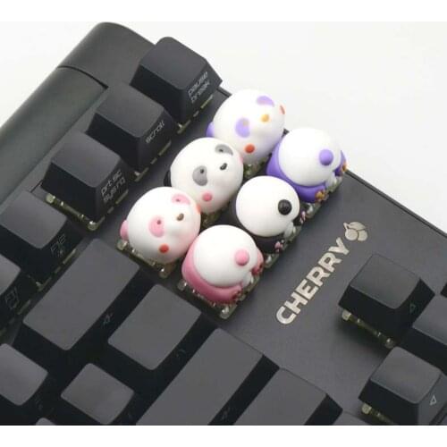 Panda Design Resin Keycaps For Cherry Mx Gateron Switch Mechanical Gaming Keyboard Pre-sale Black White Pink No Backlit Key Caps