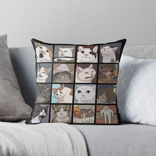 Meme Cats 2.0 Throw Pillow Cushion Cover Polyester throw pillows case on sofa home living room car seat decor 45x45cm