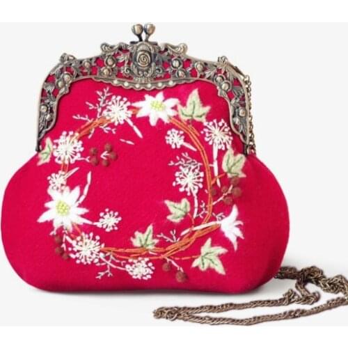 16cm Metal Purse Frame DIY Bag Parts And Accessories Vintage Diamond Kiss Clasp Purse Bag Frame Rose Flower Sculpture Bronze