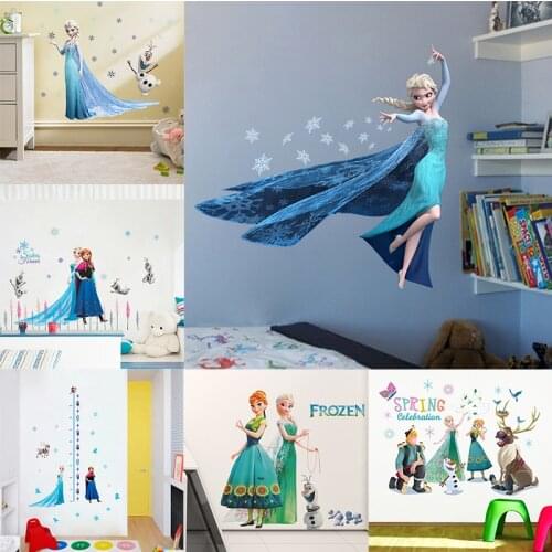 Cartoon Frozen 2 Movie Elsa Anna Princess Wall Stickers For Girls Room Home Decoration DIY Anime Mural Poster Kids Wall Decals
