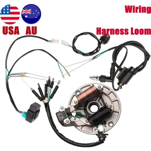 TDPRO 50CC 110CC 125CC Motorcycle CDI Coil Stator Magneto Plug Wire Harness Loom Fits 50CC 110CC 125CC Pit Dirt Bikes