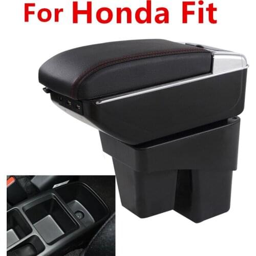 Car Styling ABS Armrest Box Center Console Storage Box Holder Case Accessories For Honda Fit Jazz 2018 3rd Generation