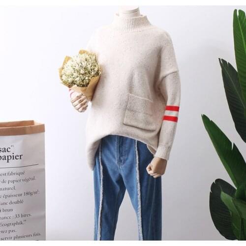 Poncho Knitting Pullover Easy Rendering Unlined Upper Garment Thickening Warm High Lead Woman Autumn And Korean Pattern M2678