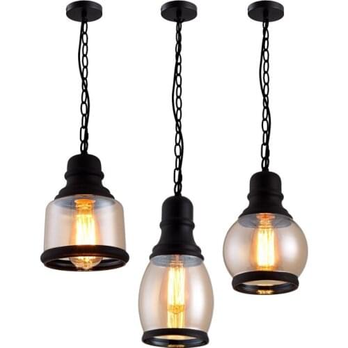 Industrial Style LED pendant light Black Iron Vintage pendant lights For Bedroom Bathroom Loft Without Bulb Hanging lights