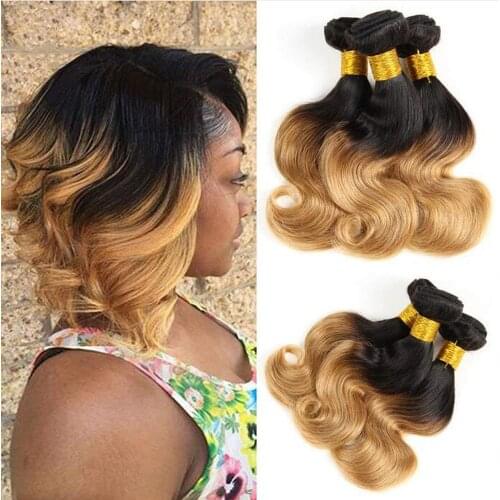 SAY ME Body Wave Bundles 1B/27 And 1B/30 Blonde Bundles Ombre Brazilian Hair Weave Bundles Bob Remy Human Hair 3 Bundles Deal