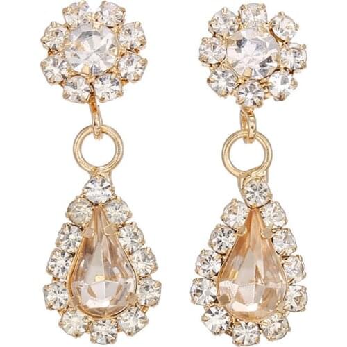 2020 Fashion Jewelry New Trend Gold Plated Long Crystal Earrings Boucle oreille Femme Kotean Stud Earrings For Women Gift