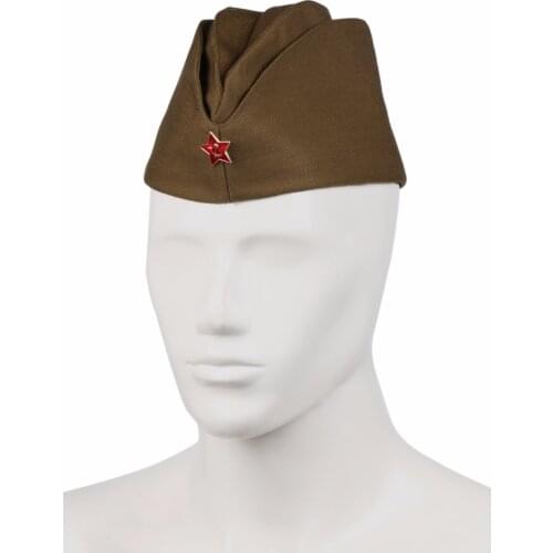 WWII USSR SOVIET MILITARY ARMY GARRISON CAP WITH BADGE