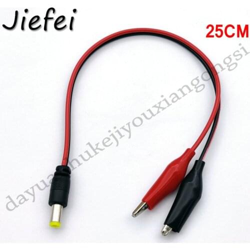 5.5X2.1mm DC Male Jack Connector Alligator Clips Crocodile Wire 12V Power Cable To 2 Alligator Clip Connected Voltage 5.5*2.1mm