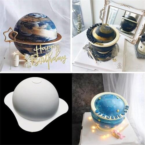 3D Planet Silicone Mold DIY Chocolate Mousse Cake Decoration Baking Tool Bakeware Hemisphere-shaped Fondant Mold Party Supplies