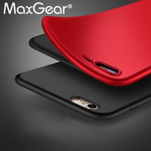 Silicone Matte Ultra-thin Tpu Soft Case For iPhone 6 6S 7 7Plus 7 8 Plus X Protective Cover Matte Hand feeling Black Red