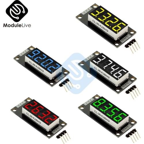 TM1637 0.36" 0.36 Inch 7 Segments Digital Display Tube 4-Digit LED Module Board For Arduino Red Green Blue Yellow White