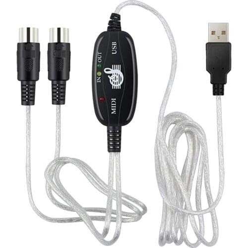 USB In-Out MIDI Cabo Conversor Para o Cabo Do Teclado Musica Adaptador