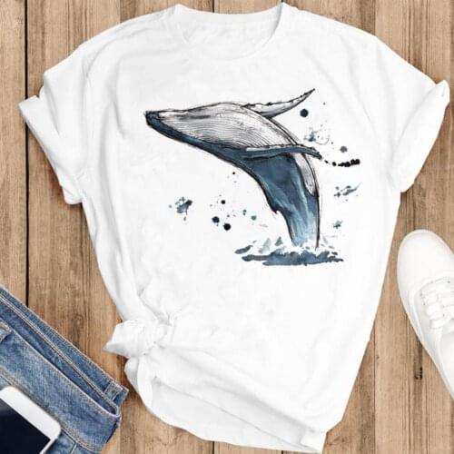 Women Graphic Watercolor New Love 90s Style Cartoon Fashion Summer Female Clothes Print Short Sleeve Tops Tees Tshirt T-Shirt