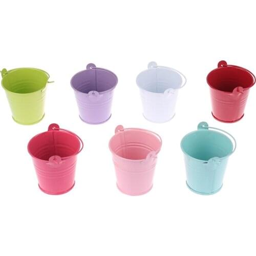 1:6 1:12 Scale Mini Candy Metal Buckets Decoration Miniature Toy Doll Food Kitchen Living Room Accessories for BJD Dollhouse